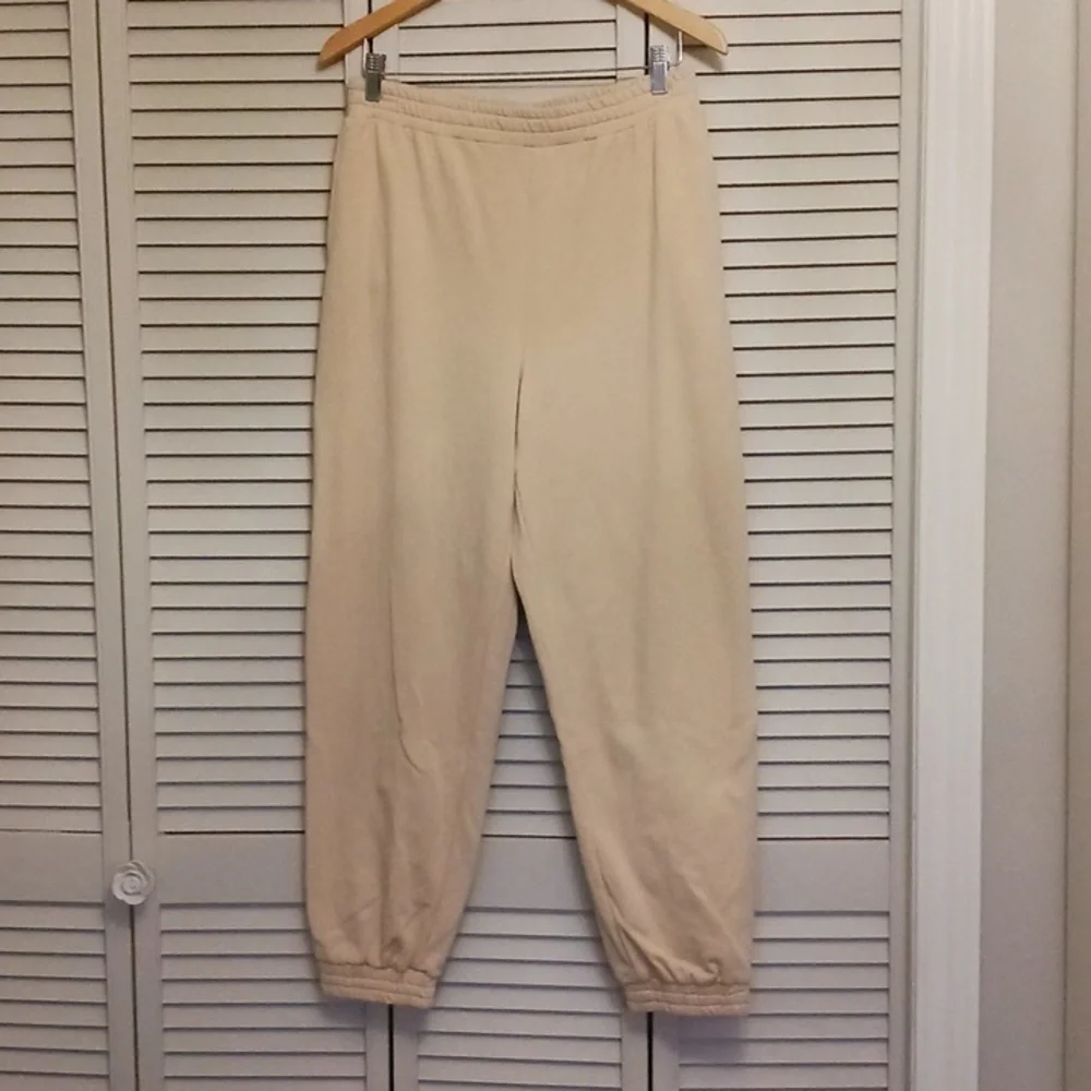 SUPERDOWN French Terry Joggers, Light Yellow/cream, Size L - Picture 2 of 11